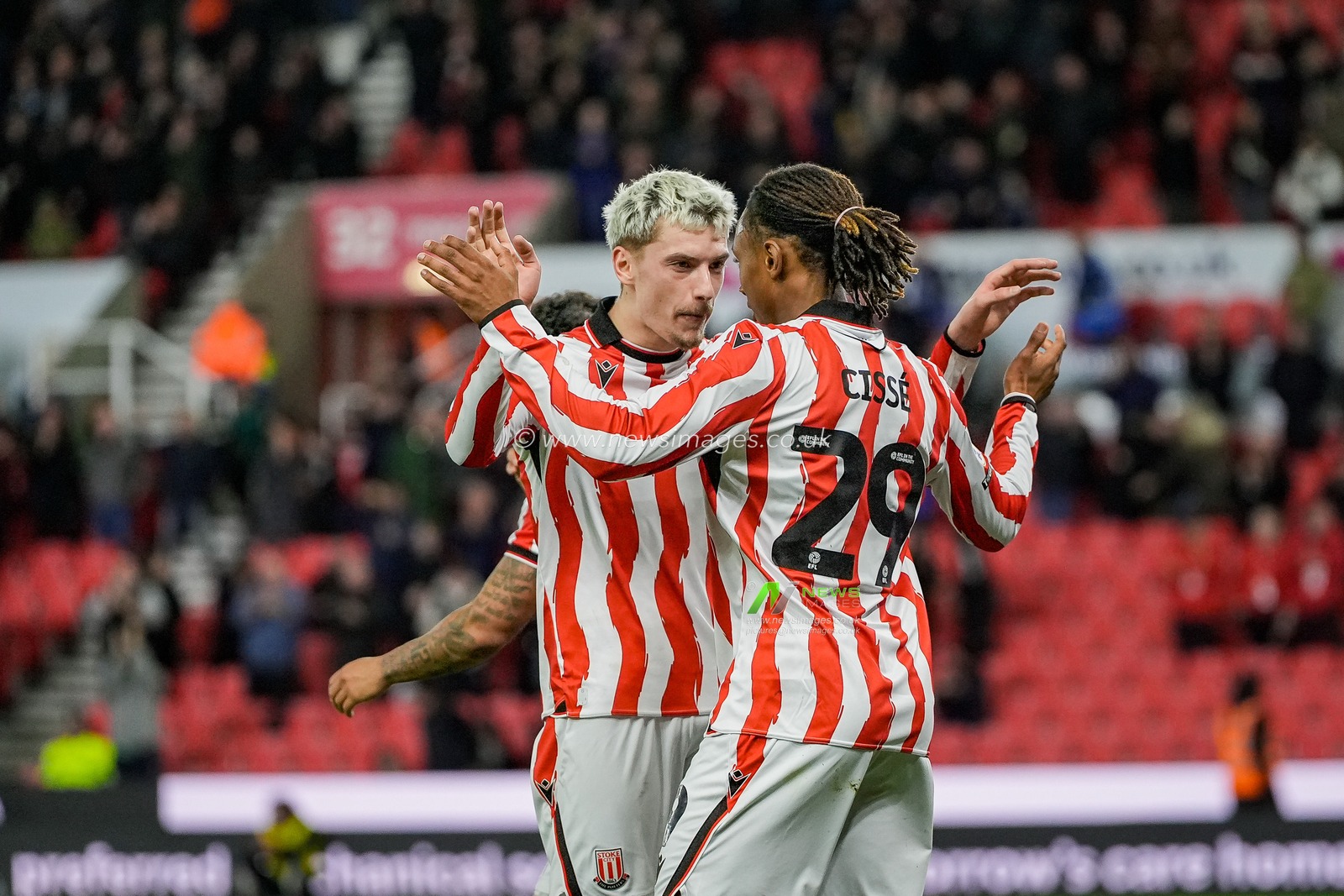 Lamine Cisse of Stoke City celebrates his goal to make it  1-0 during the Sky Bet Championship match Stoke City vs Oxford United at Bet365 Stadium, Stoke On Trent, United Kingdom on 25 February 2026

(Photo by Maynard Manyowa/News Images)