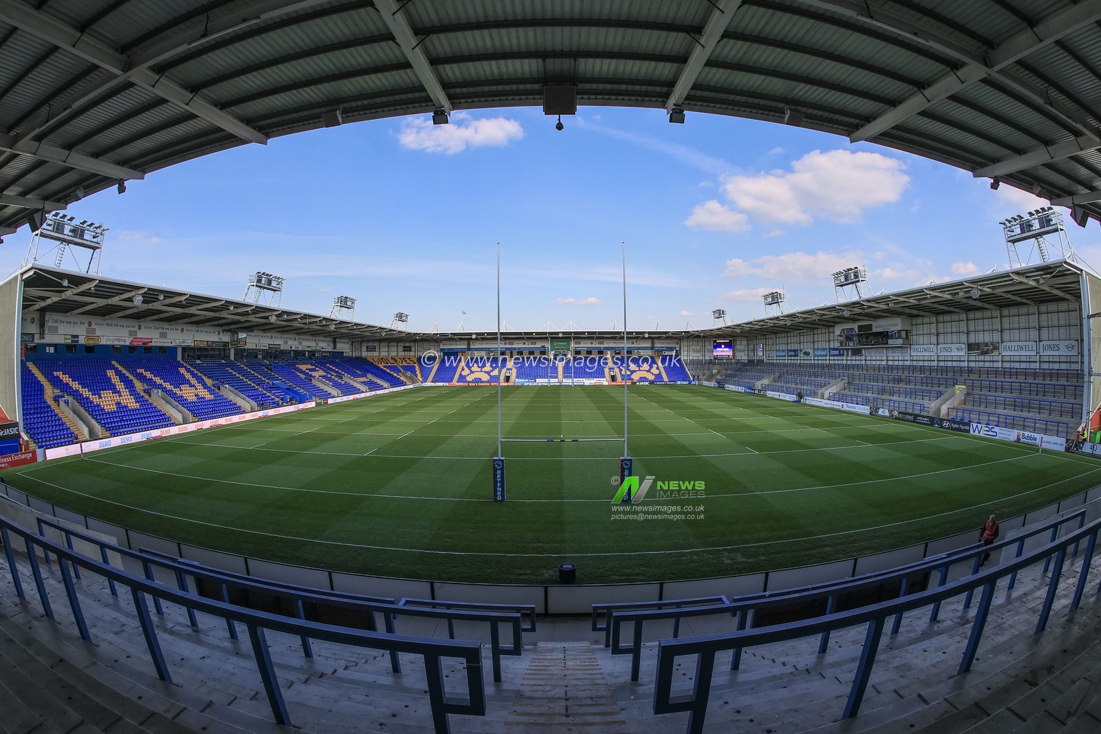 A general view of the Halliwell Jones Stadium ahead of this evenings Betfred Super League Round 11 fixture, Warrington Wolves v Wigan Warriors