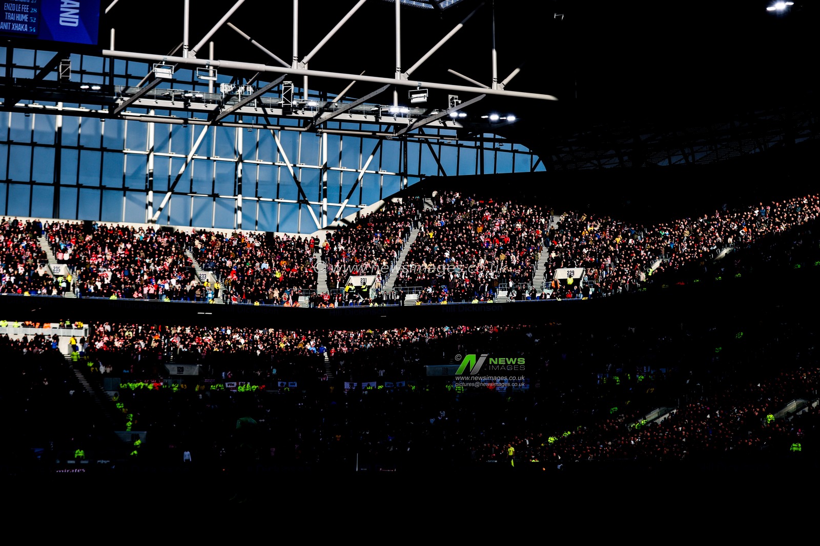 Sunderland fans in the away end as their team leads 0-1 in the 70th minute during the Emirates FA Cup Third Round match Everton vs Sunderland at Hill Dickinson Stadium, Liverpool, United Kingdom, 10th January 2026

(Photo by Alfie Cosgrove/News Images)