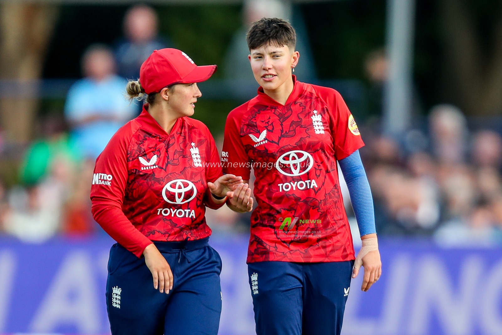Issy Wong of England Women celebrates after the dismissal of Realeanna Grimmond of West Indies Women during the 1st Vitality IT20 Series England Women v West Indies Women at The Spitfire Ground, Canterbury, United Kingdom, 21st May 2025

(Photo by Izzy Poles/News Images)