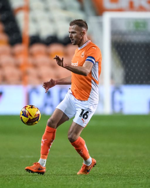 Jordan Rhodes of Blackpool in action during the Vertu Trophy match Blackpool vs Aston Villa U21 at Bloomfield Road, Blackpool, United Kingdom, 17th December 2024

(Photo by Craig Thomas/News Images)