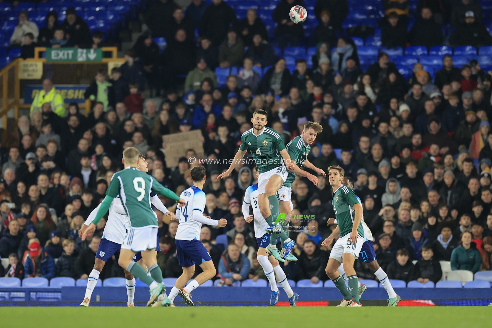 Michael Forbes #4  of Northern Ireland U21 heads the ball during the UEFA Euro U21 Qualifiers match England U21 vs Northern Ireland U21 at Goodison Park, Liverpool, United Kingdom, 21st November 2023

(Photo by Conor Molloy/News Images)