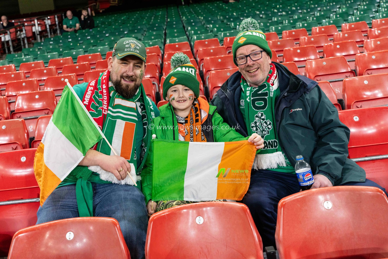 Irish fans, ahead of the 2025 Guinness 6 Nations match Wales vs Ireland at Principality Stadium, Cardiff, United Kingdom, 22nd February 2025

(Photo by Andrew Lewis/News Images)