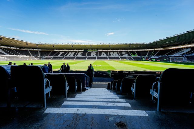 A general view of the pitch and stands during the Sky Bet Championship match Derby County vs Stoke City at Pride Park Stadium, Derby, United Kingdom on 06 April 2026

(Photo by Maynard Manyowa/News Images)