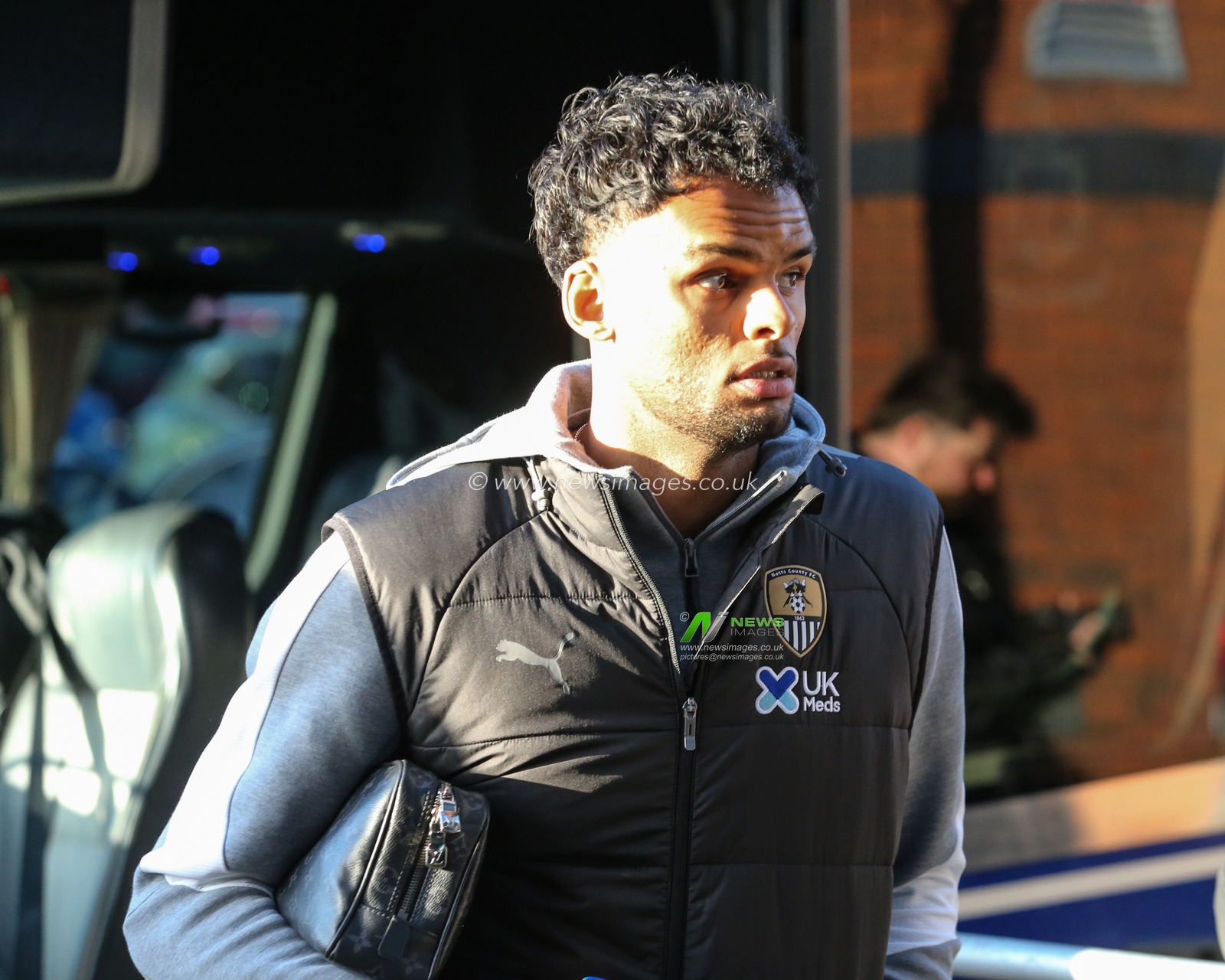 Jacob Bedeau of Notts County arrives ahead of the Sky Bet League 2 match Chesterfield vs Notts County at SMH Group Stadium, Chesterfield, United Kingdom, 26th December 2025

(Photo by Richard Bierton/News Images)

*** GER AUT SUI OUT ***