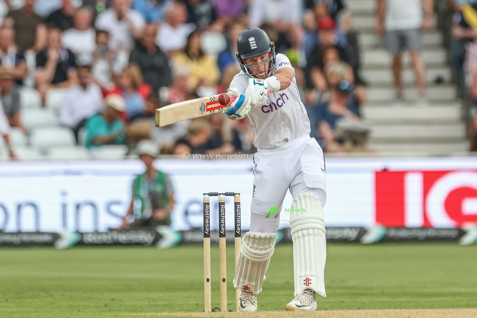 Ollie Pope of England in action during the Rothesay Test Match day three England vs West Indies at Trent Bridge, Nottingham, United Kingdom, 20th July 2024

(Photo by Mark Cosgrove/News Images)