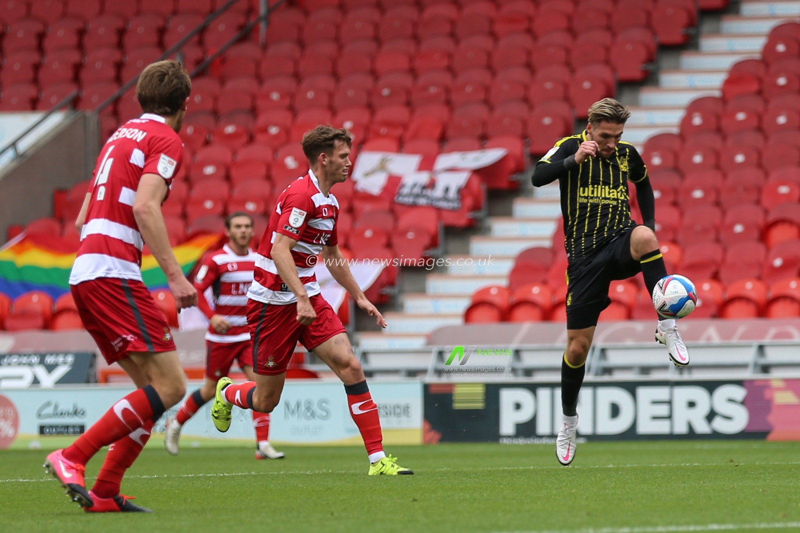 Luke Leahy (3) of Bristol Rovers scores to make it 2-1