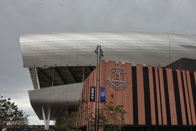 Everton badge on the Hill Dickinson Stadium during the Pre-season friendly match Everton vs A.S. Roma at Hill Dickinson Stadium, Liverpool, United Kingdom, 9th August 2025

(Photo by Mark Cosgrove/News Images)