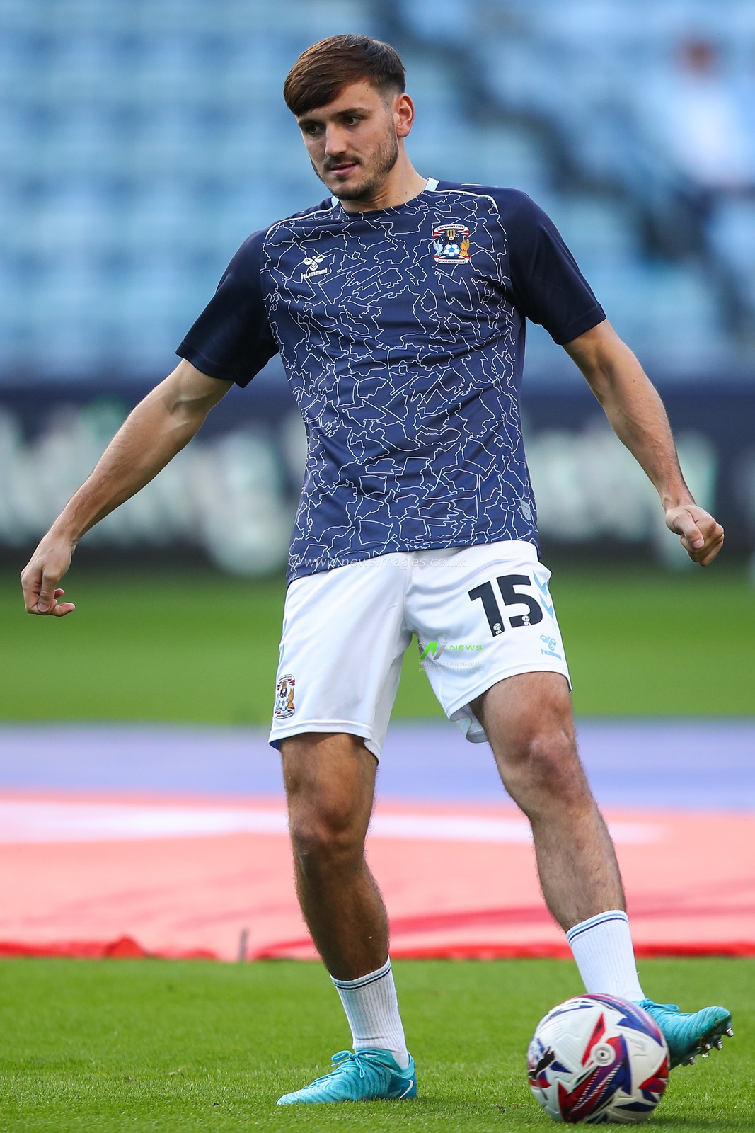 Liam Kitching of Coventry City during the pre-game warm up ahead of the Sky Bet Championship match Coventry City vs Oxford United at Coventry Building Society Arena, Coventry, United Kingdom, 16th August 2024

(Photo by Gareth Evans/News Images)
