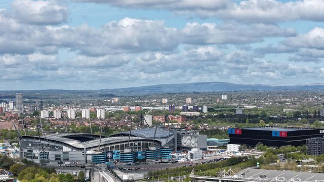 An aerial view of The Etihad Stadium during the Premier League match Manchester City vs Arsenal at Etihad Stadium, Manchester, United Kingdom on 19 April 2026

(Photo by Mark Cosgrove/News Images)