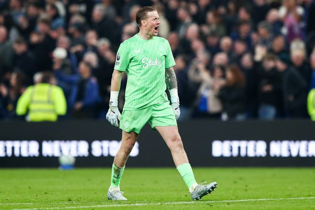 Everton goalkeeper Jordan Pickford celebrates Beto of Everton goal to make it 2-0 during the Premier League match Everton vs Chelsea at Hill Dickinson Stadium, Liverpool, United Kingdom on 21 March 2026

(Photo by Jorge Horsted/News Images)