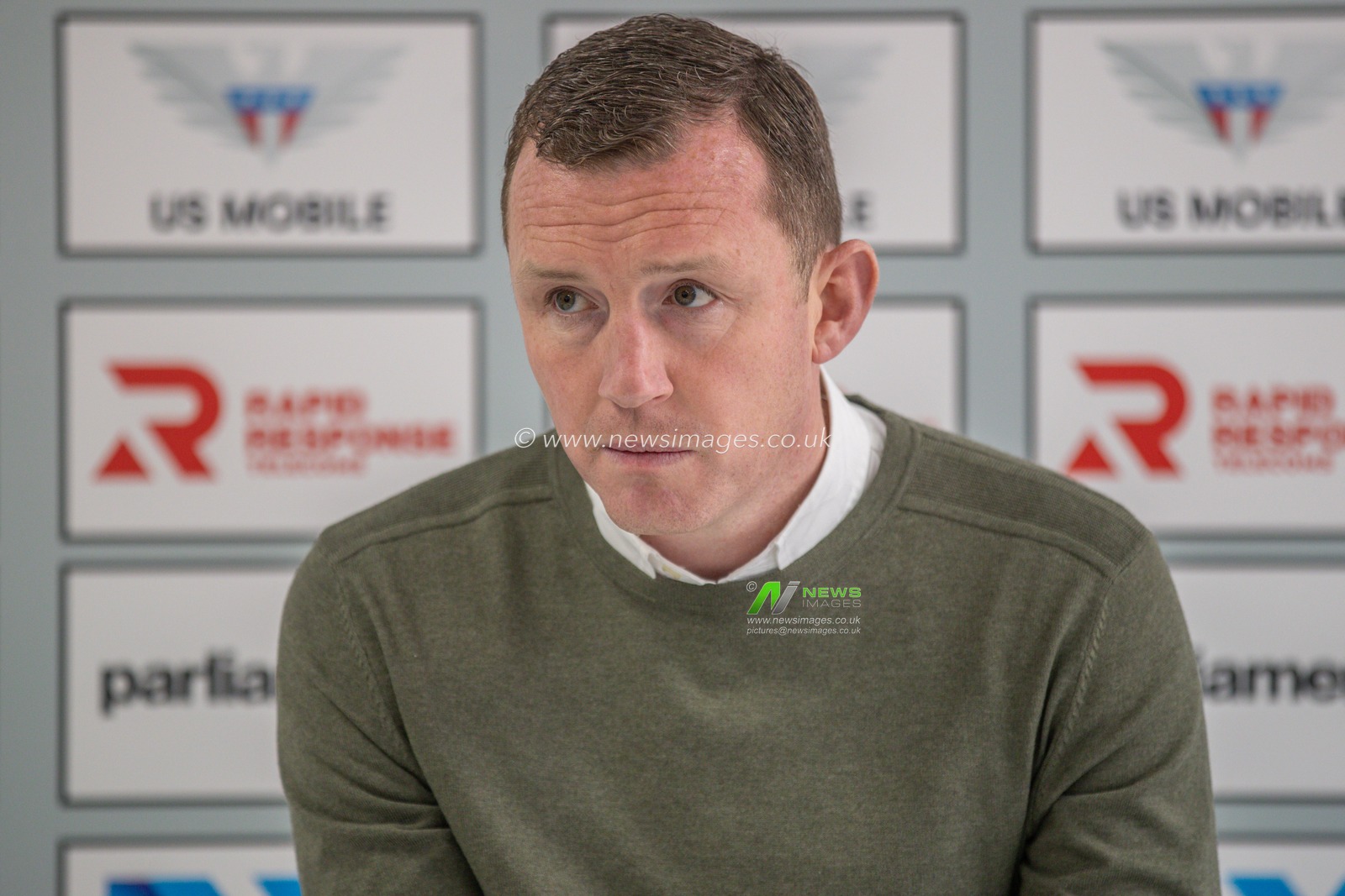 Neill Collins Head coach of Barnsley speaks in the post match press conference during the Sky Bet League 1 match Barnsley vs Reading at Oakwell, Barnsley, United Kingdom, 13th April 2024

(Photo by Alfie Cosgrove/News Images)