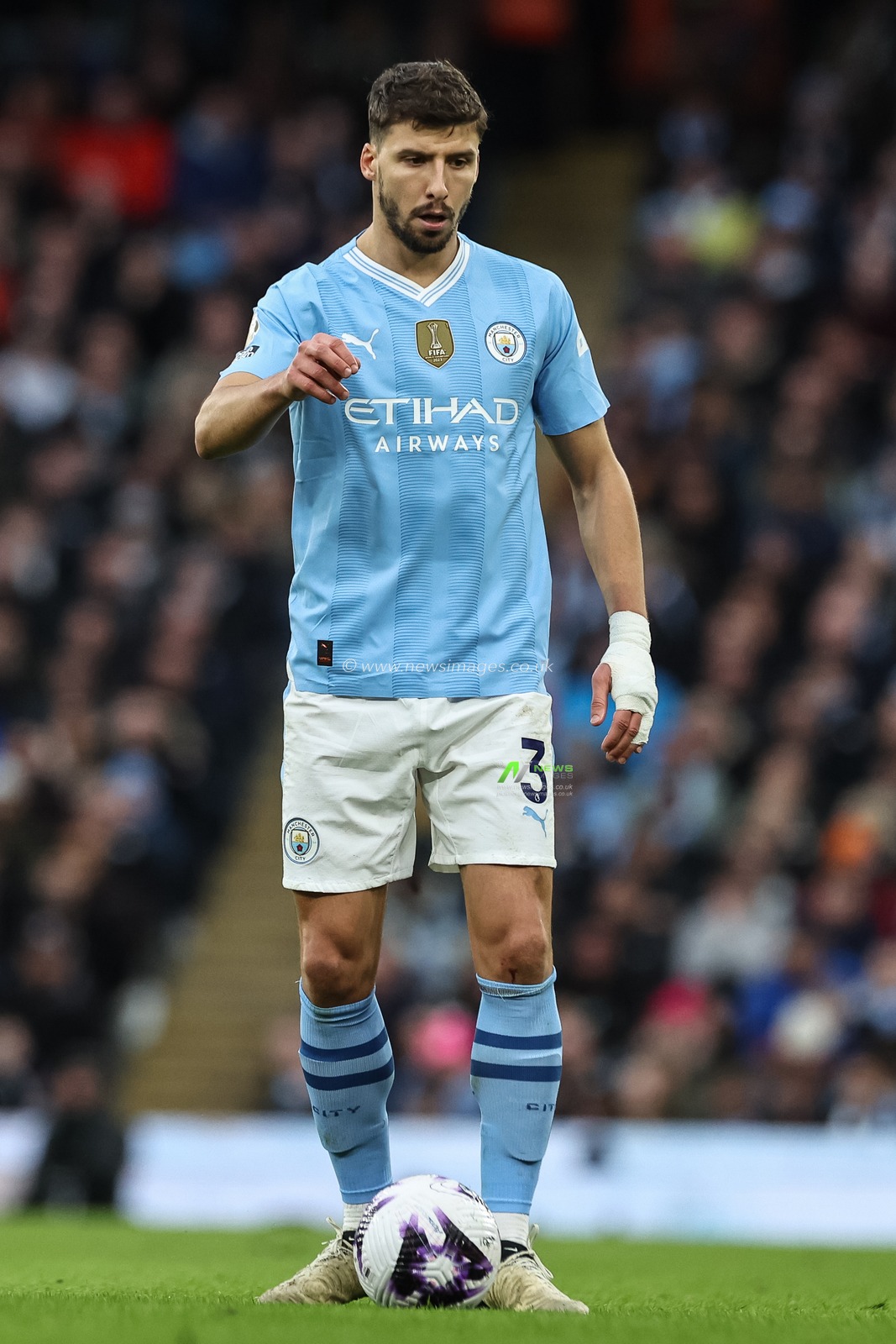 RÃºben Dias of Manchester City during the Premier League match Manchester City vs Manchester United at Etihad Stadium, Manchester, United Kingdom, 3rd March 2024

(Photo by Mark Cosgrove/News Images)