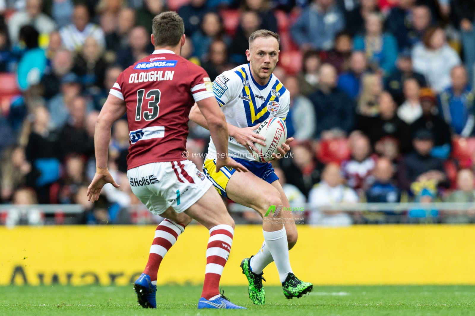 25th May 2019 , Anfield Stadium, Liverpool, England; Dacia Magic Weekend, Betfred Super League Round 16, Wigan Warriors vs Warrington Wolves ; Ben Currie (11) of Warrington Wolves 

Credit: Richard Long/News Images