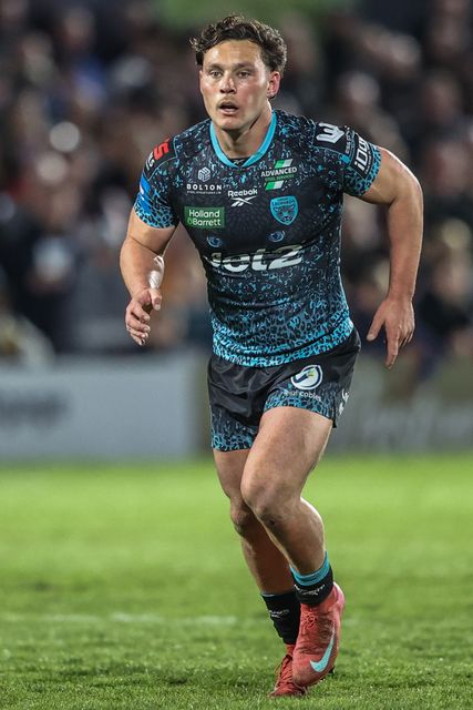 Lachlan Lam of Leigh Leopards during the Betfred Challenge Cup Quarter Final match Wakefield Trinity vs Leigh Leopards at DIY Kitchens Stadium, Wakefield, United Kingdom, 4th April 2025

(Photo by Alfie Cosgrove/News Images)