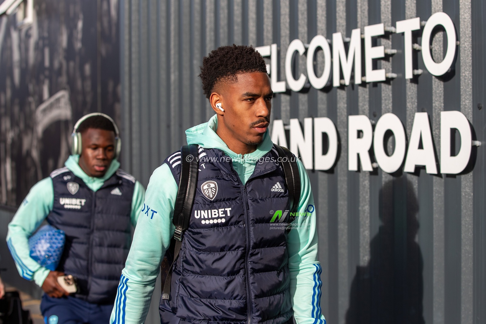 JÃºnior Firpo of Leeds United arrives at Elland Road Stadium ahead of the Emirates FA Cup  Fourth Round match Leeds United vs Plymouth Argyle at Elland Road, Leeds, United Kingdom, 27th January 2024

(Photo by James Heaton/News Images)