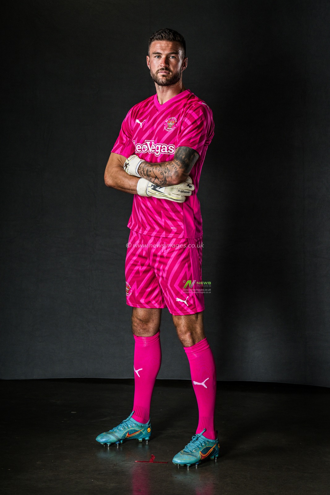 Blackpool Away kit Photoshoot at Bloomfield Road, Blackpool, United Kingdom, 18th July 2023

(Photo by Craig Thomas/News Images)