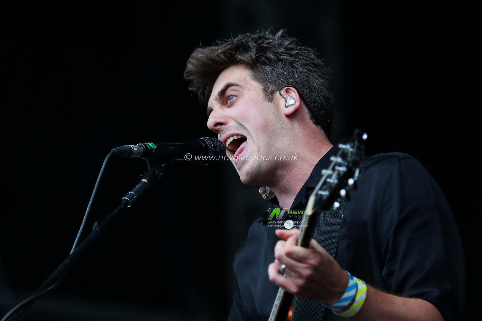 Kieran Shudall of Circa Waves performs on the main stage during Day One of Tramlines Festival
