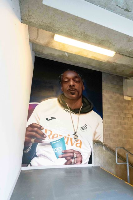General view of the Snoop Dogg mural at the Swanse.com Stadium during the Sky Bet Championship match Swansea City vs Watford at Swansea.com Stadium, Swansea, United Kingdom on 01 September 2026

(Photo by Andrew Lewis/News Images)