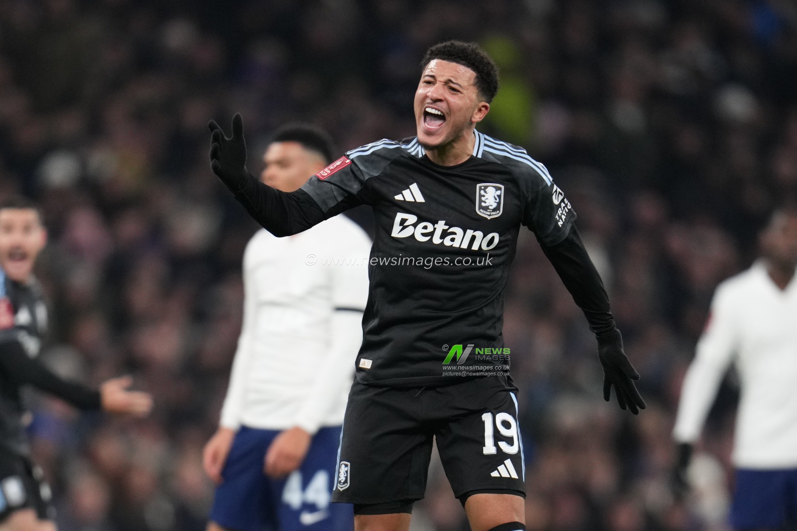 Jadon Sancho of Aston Villa during the Emirates FA Cup Third Round match Tottenham Hotspur vs Aston Villa at Tottenham Hotspur Stadium, London, United Kingdom, 10th January 2026

(Photo by Harvey Murphy/News Images)
