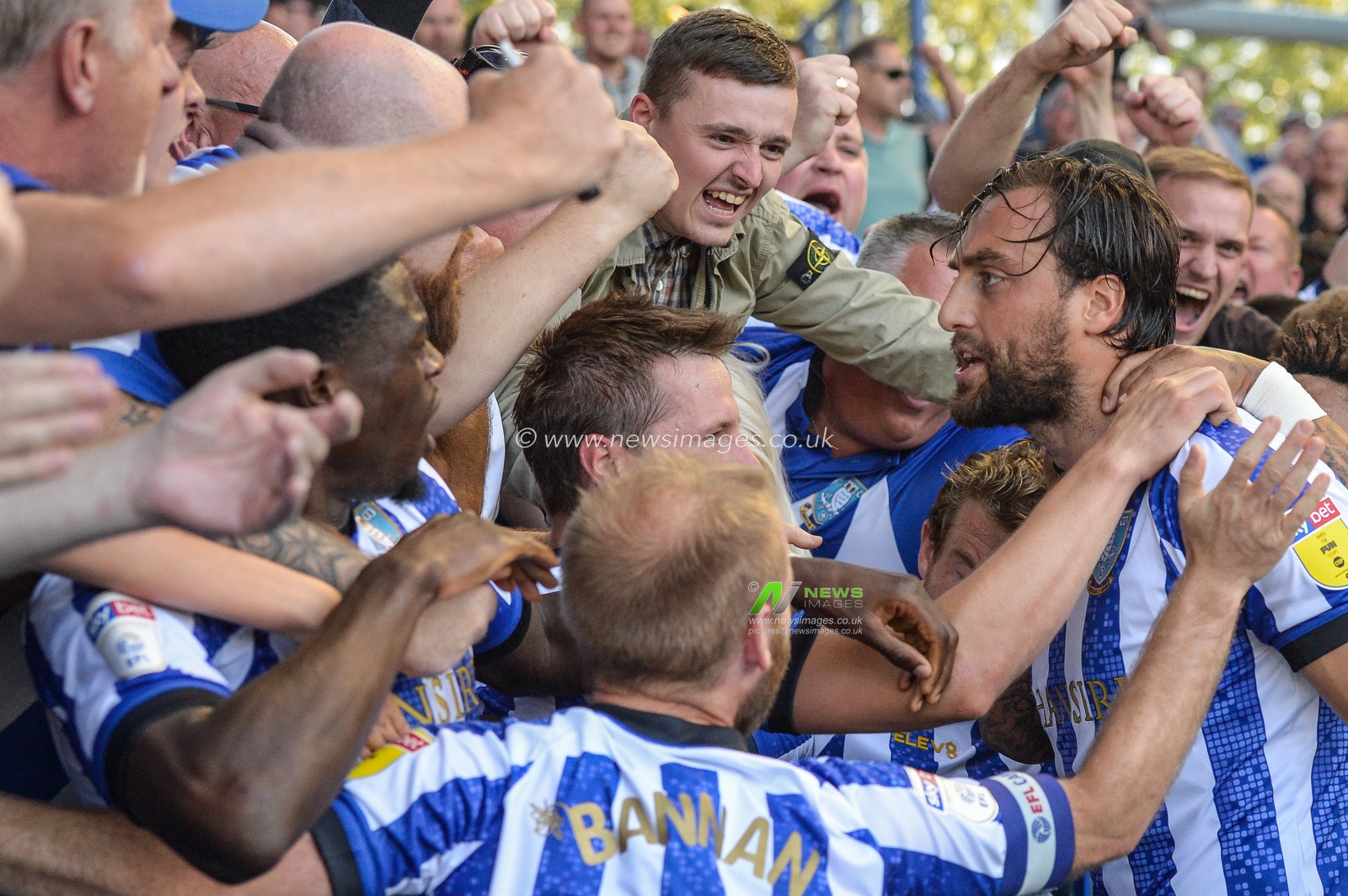 21st September 2019 , Hillsborough, Sheffield, England; Sky Bet Championship, Sheffield Wednesday vs Fulham : 
Credit: Dean Williams/News Images, Goalscorer Atdhe Nuhiu (17) of Sheffield Wednesday celebrates late equaliser.

English Football League images are subject to DataCo Licence