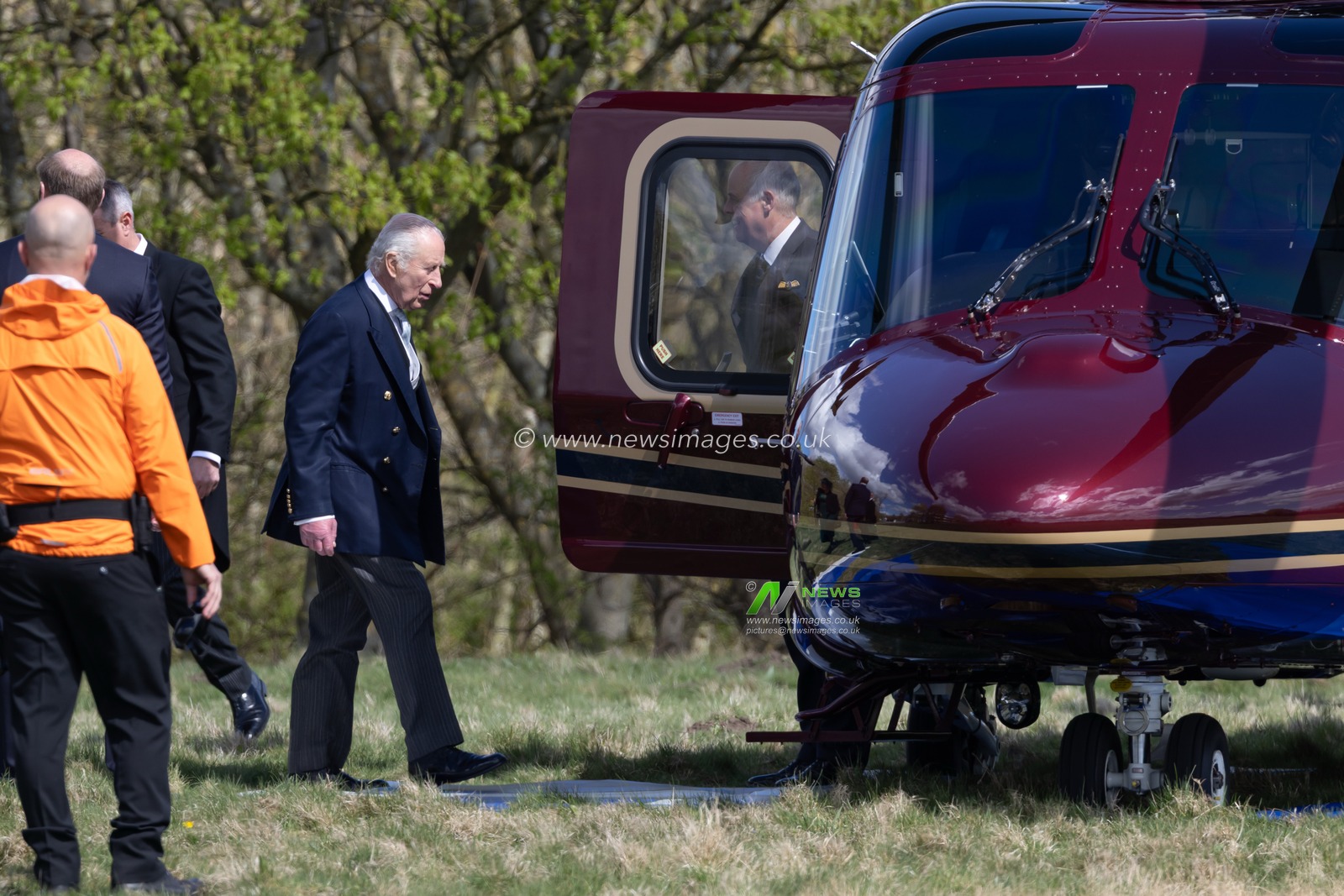 His Majesty The King walks towards the Royal Helicopter after attending the Royal Maundy Service at Durham Cathedral, Durham, United Kingdom, 17th April 2025

(Photo by Alex Roebuck/News Images)