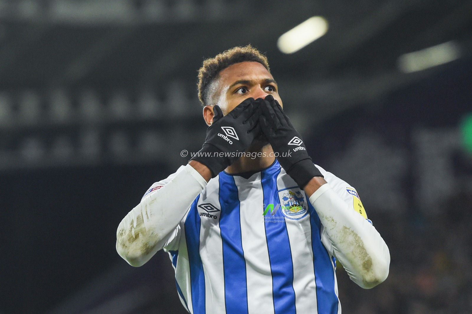 21st December 2019, John Smith's Stadium, Huddersfield, England; Sky Bet Championship, Huddersfield Town v Nottingham Forest : Steve Mounie (24) of Huddersfield Town celebrates his goal to make it 2-0

Credit: Dean Williams/News Images