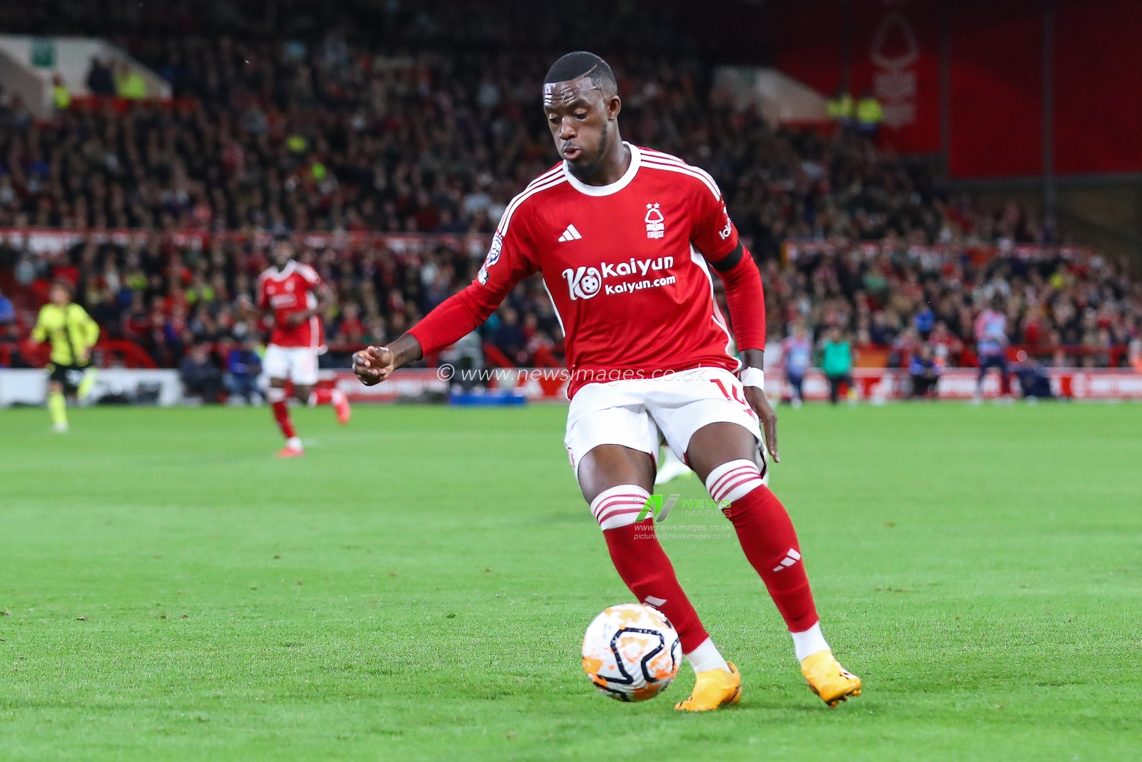 Callum Hudson-Odoi #14 of Nottingham Forest makes a break with the ball during the Premier League match Nottingham Forest vs Burnley at City Ground, Nottingham, United Kingdom, 18th September 2023

(Photo by Gareth Evans/News Images)