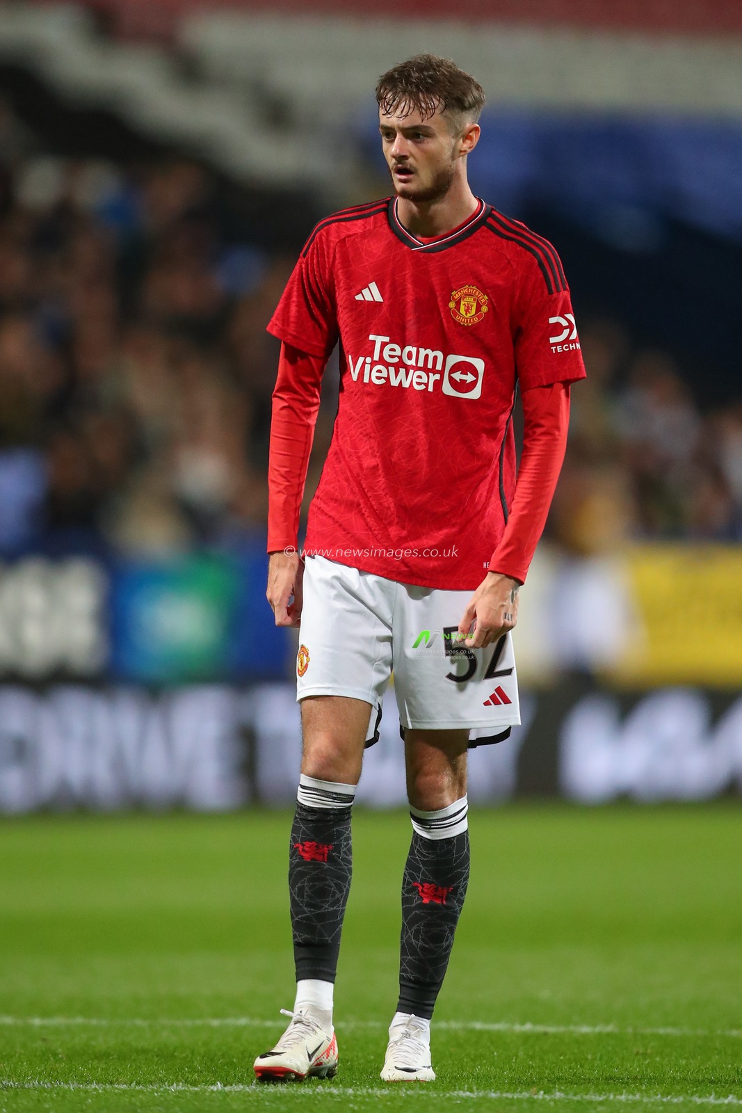 Joe Hugill #52 of Manchester United during the EFL Trophy match Bolton Wanderers vs Manchester United U21 at Toughsheet Community Stadium, Bolton, United Kingdom, 26th September 2023

(Photo by Gareth Evans/News Images)