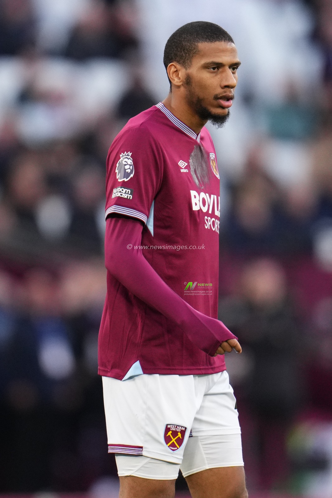 Jean-Clair Todibo of West Ham United during the Premier League match West Ham United vs Liverpool at London Stadium, London, United Kingdom, 30th November 2025

(Photo by Harvey Murphy/News Images)

*** GER AUT SUI OUT ***
