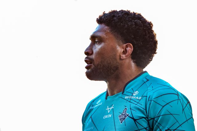 Taane Milne of Huddersfield Giants during pre-game warm up during the Betfred Super League round 18 match Wigan Warriors vs Huddersfield Giants at The Brick Community Stadium, Wigan, United Kingdom, 11th July 2025

(Photo by Alfie Cosgrove/News Images)