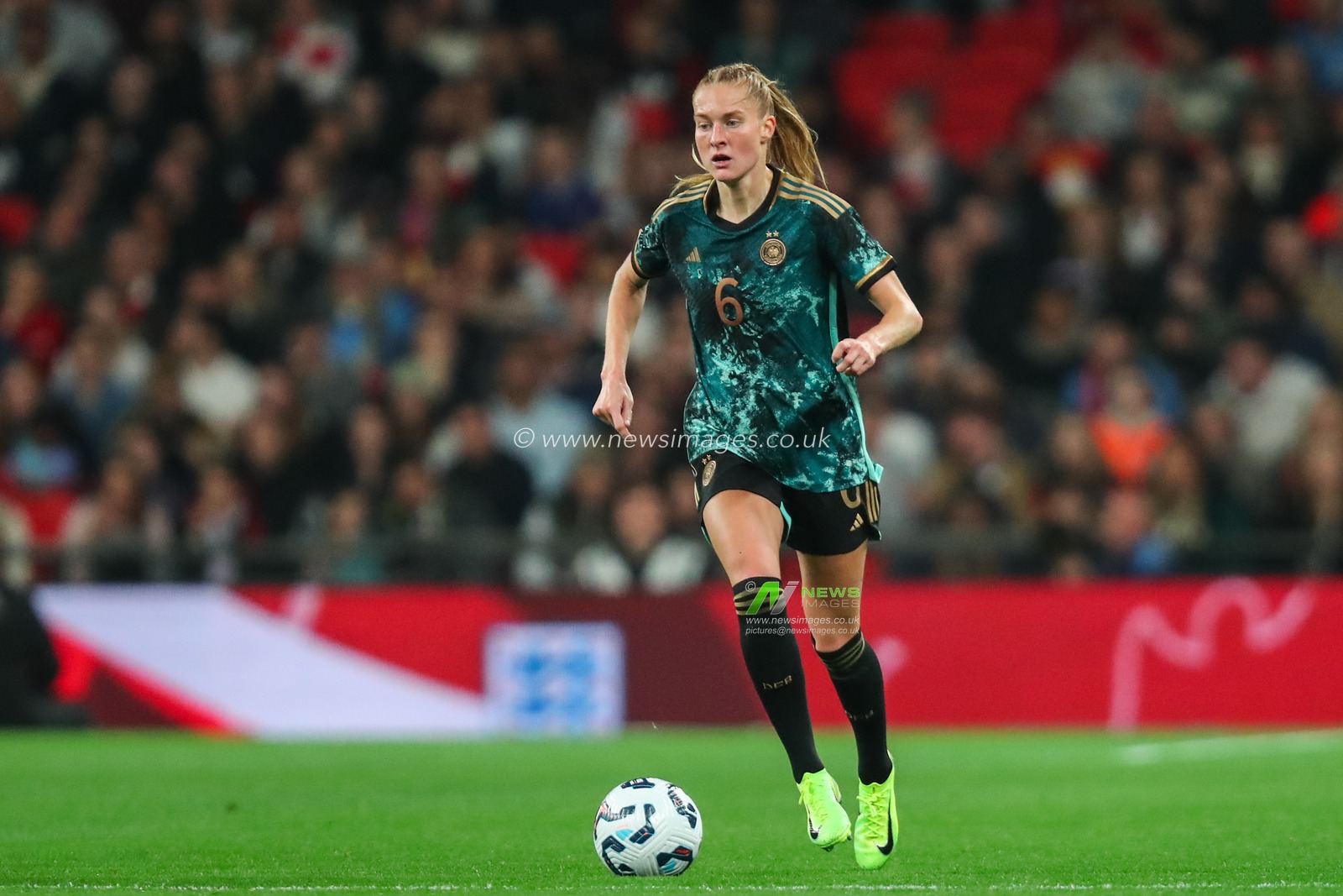 Janina Minge of Germany in action during the International Friendly match England Women vs Germany Women at Wembley Stadium, London, United Kingdom, 25th October 2024

(Photo by Izzy Poles/News Images)