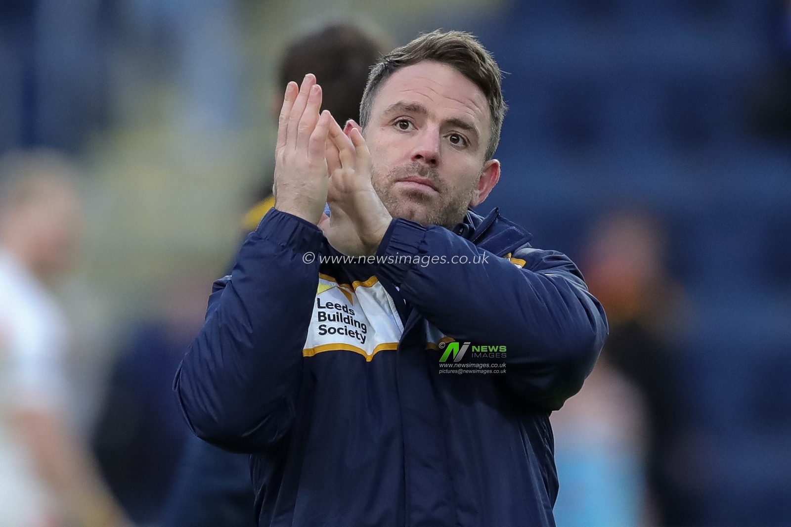 Richie Myler #1 of Leeds Rhinos claps his hands and applauds the supporters at full-time after the Rugby League Pre Season match Leeds Rhinos vs Bradford Bulls at Headingley Stadium, Leeds, United Kingdom, 29th January 2023

(Photo by James Heaton/News Images)