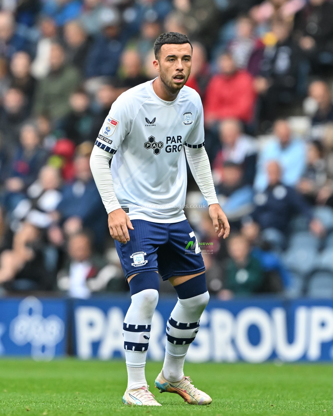 Sam Greenwood of Preston North End during the Sky Bet Championship match Preston North End vs Blackburn Rovers at Deepdale, Preston, United Kingdom, 22nd September 2024

(Photo by Cody Froggatt/News Images)