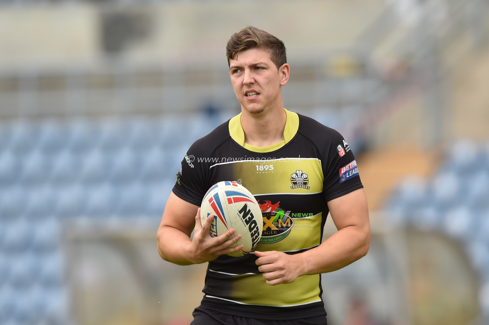 Ben Morris of North Wales Crusaders during the warm up