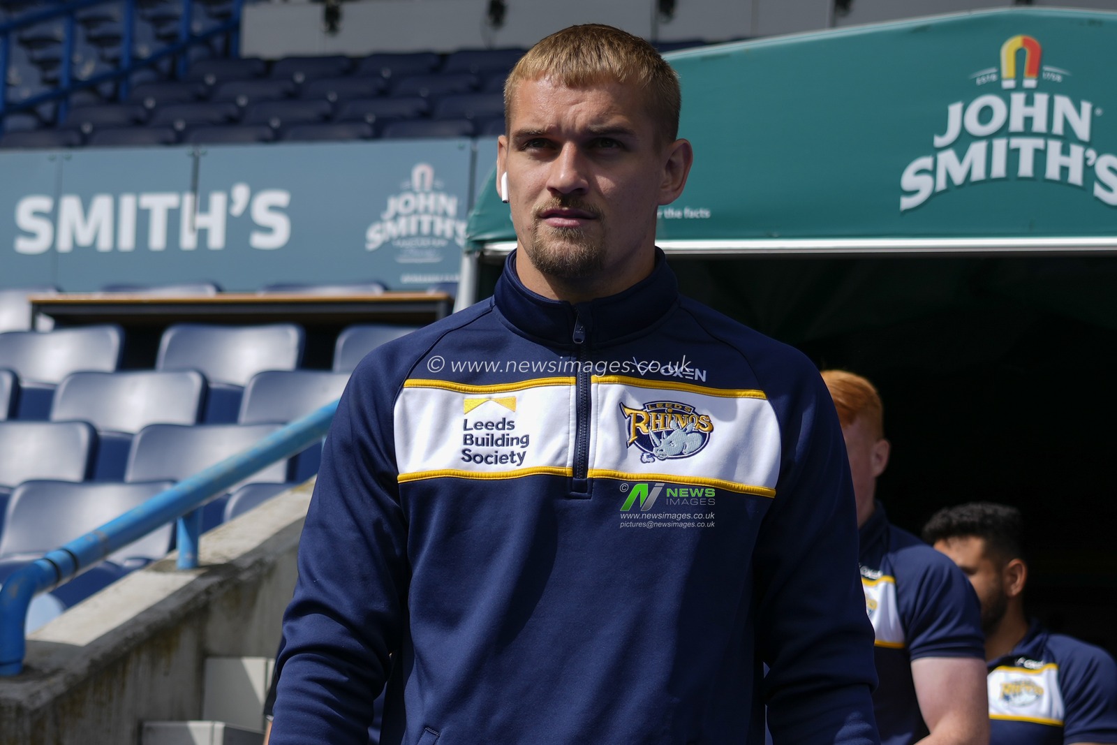 Luke Hooley #21 of Leeds Rhinos inspects the pitch before the Betfred Super League Round 23 match Huddersfield Giants vs Leeds Rhinos at John Smith's Stadium, Huddersfield, United Kingdom, 27th August 2023

(Photo by Steve Flynn/News Images)