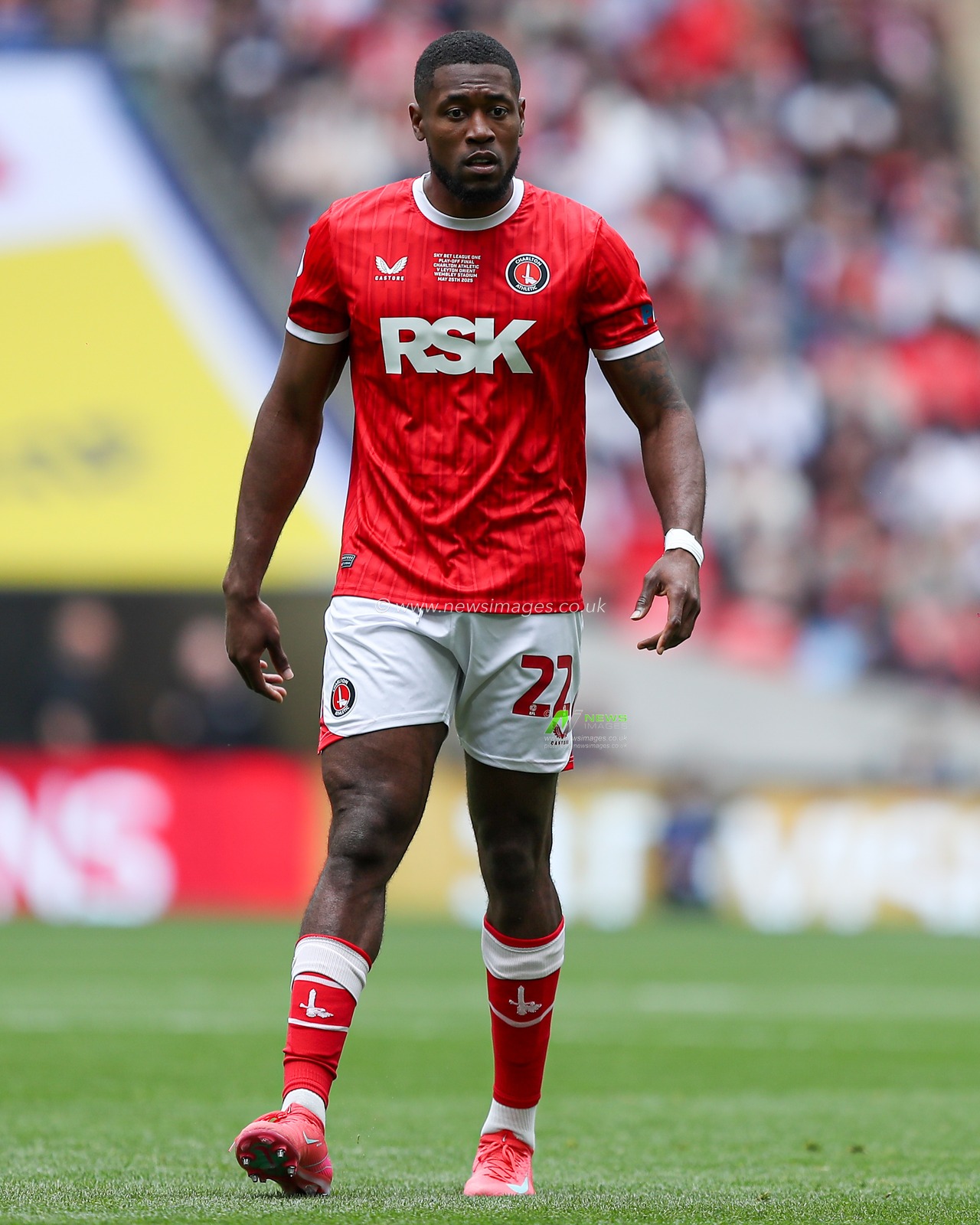 Chuks Aneke of Charlton Athletic during the Sky Bet League 1 Playoff Final match Charlton Athletic vs Leyton Orient at Wembley Stadium, London, United Kingdom, 25th May 2025

(Photo by Jorge Horsted/News Images)