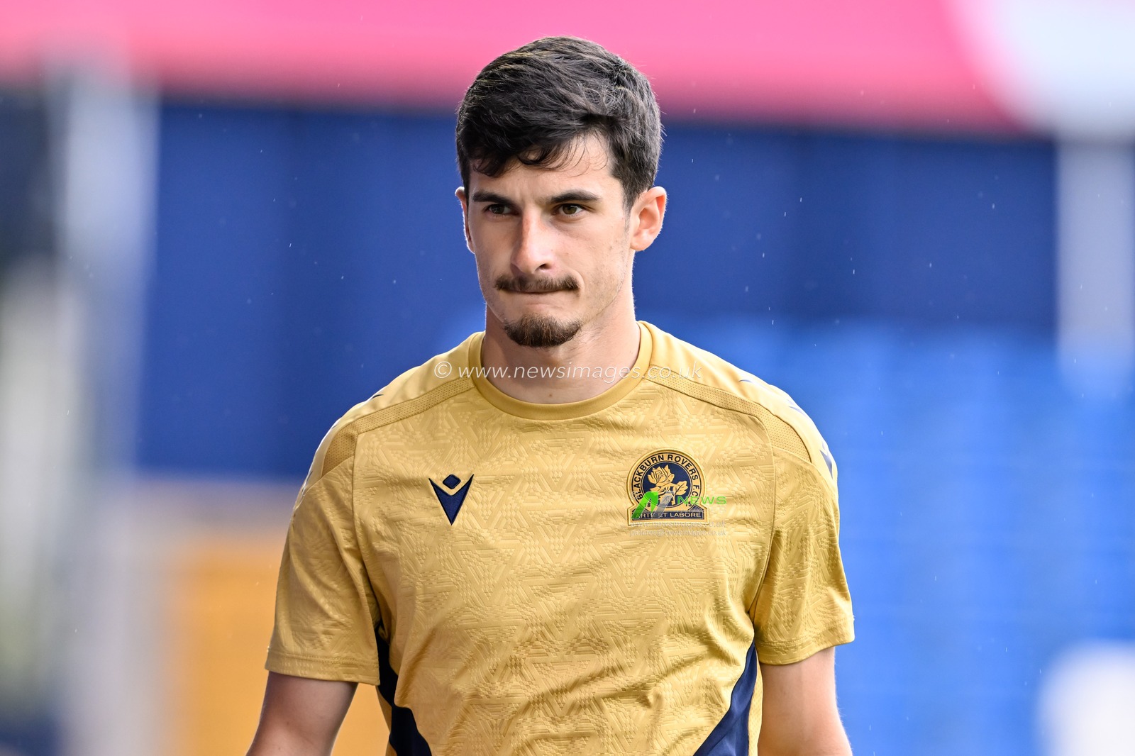 John Buckley of Blackburn Rovers walks towards the bench ahead of kick off during the Pre-season friendly match Stockport County vs Blackburn Rovers at Edgeley Park Stadium, Stockport, United Kingdom, 2nd August 2024

(Photo by Cody Froggatt/News Images)