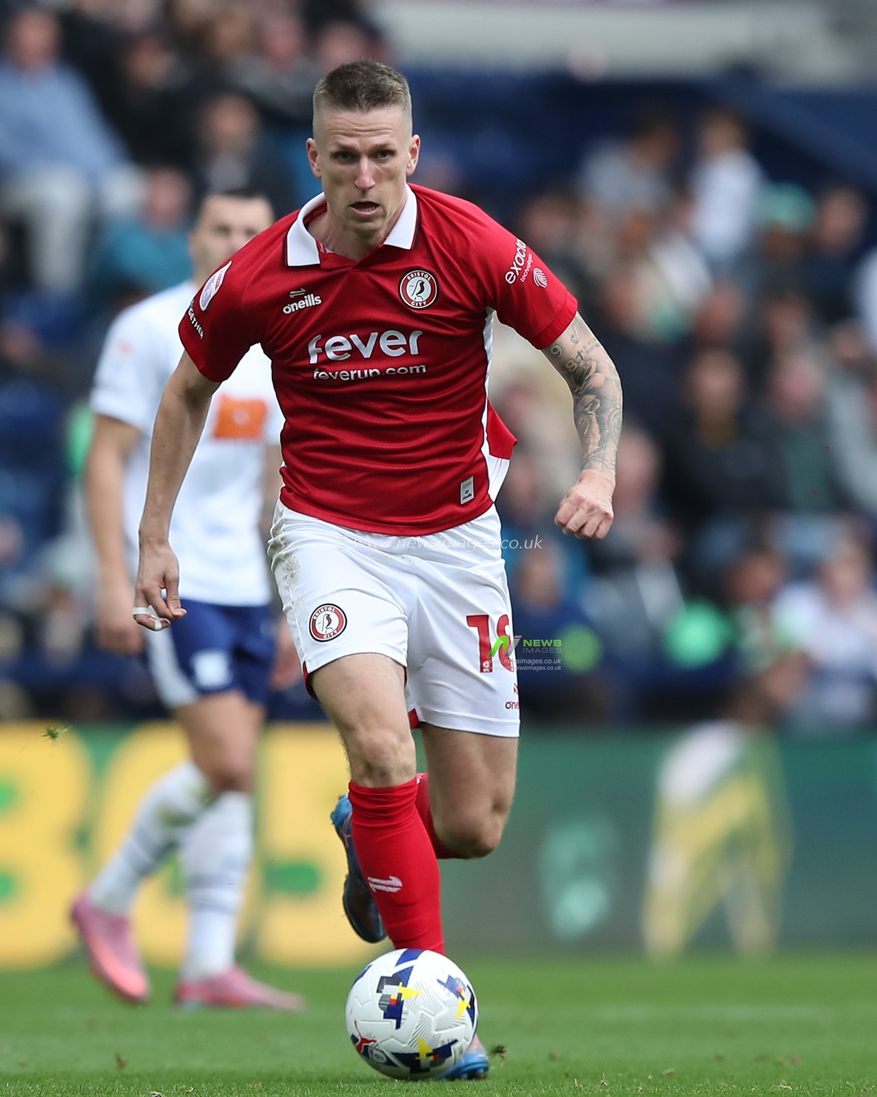 Emil Riis Jakobsen of Bristol City dribbles with the ball during the Sky Bet Championship match Preston North End vs Bristol City at Deepdale, Preston, United Kingdom, 27th September 2025

(Photo by Jorge Horsted/News Images)