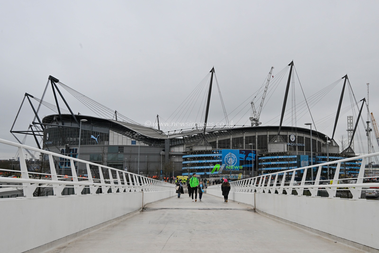 Fans arrive to the Etihad Stadium ahead of the Emirates FA Cup Quarter- Final match Manchester City vs Newcastle United at Etihad Stadium, Manchester, United Kingdom, 16th March 2024

(Photo by Cody Froggatt/News Images)