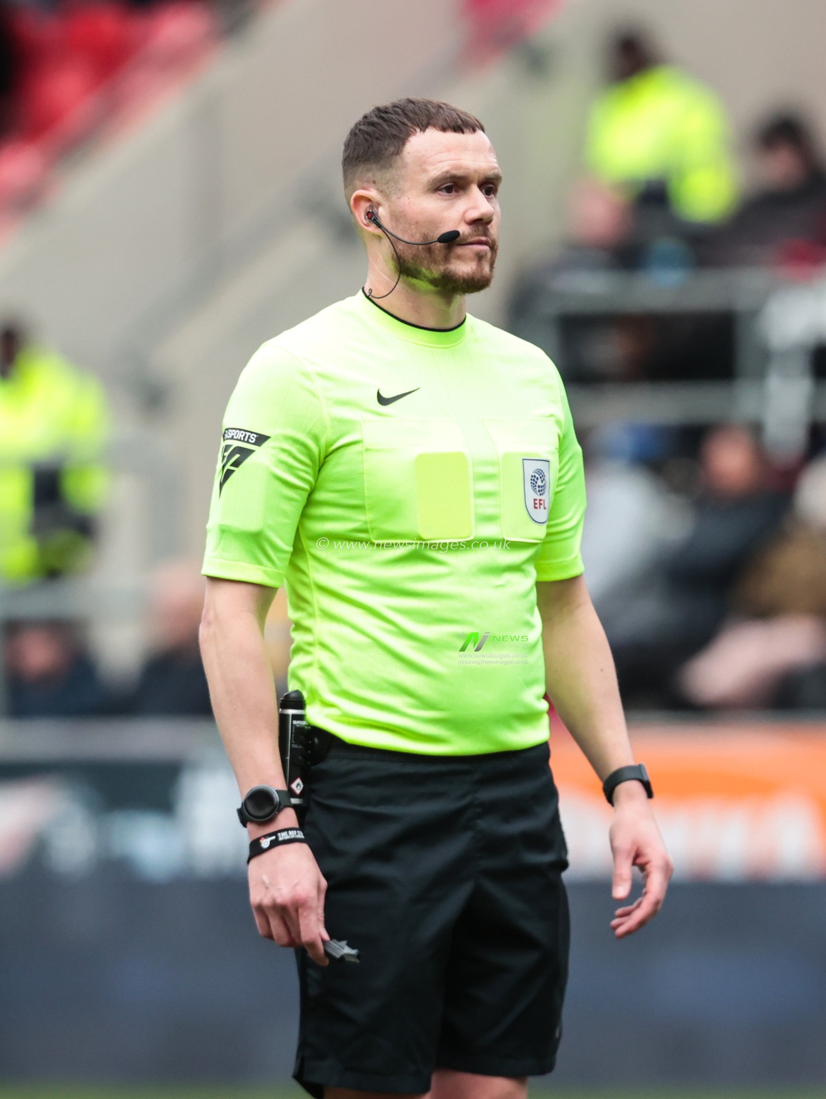 Referee Leigh Doughty during the Sky Bet League 1 match Rotherham United vs Crawley Town at New York Stadium, Rotherham, United Kingdom, 29th March 2025

(Photo by Richard Bierton/News Images)
