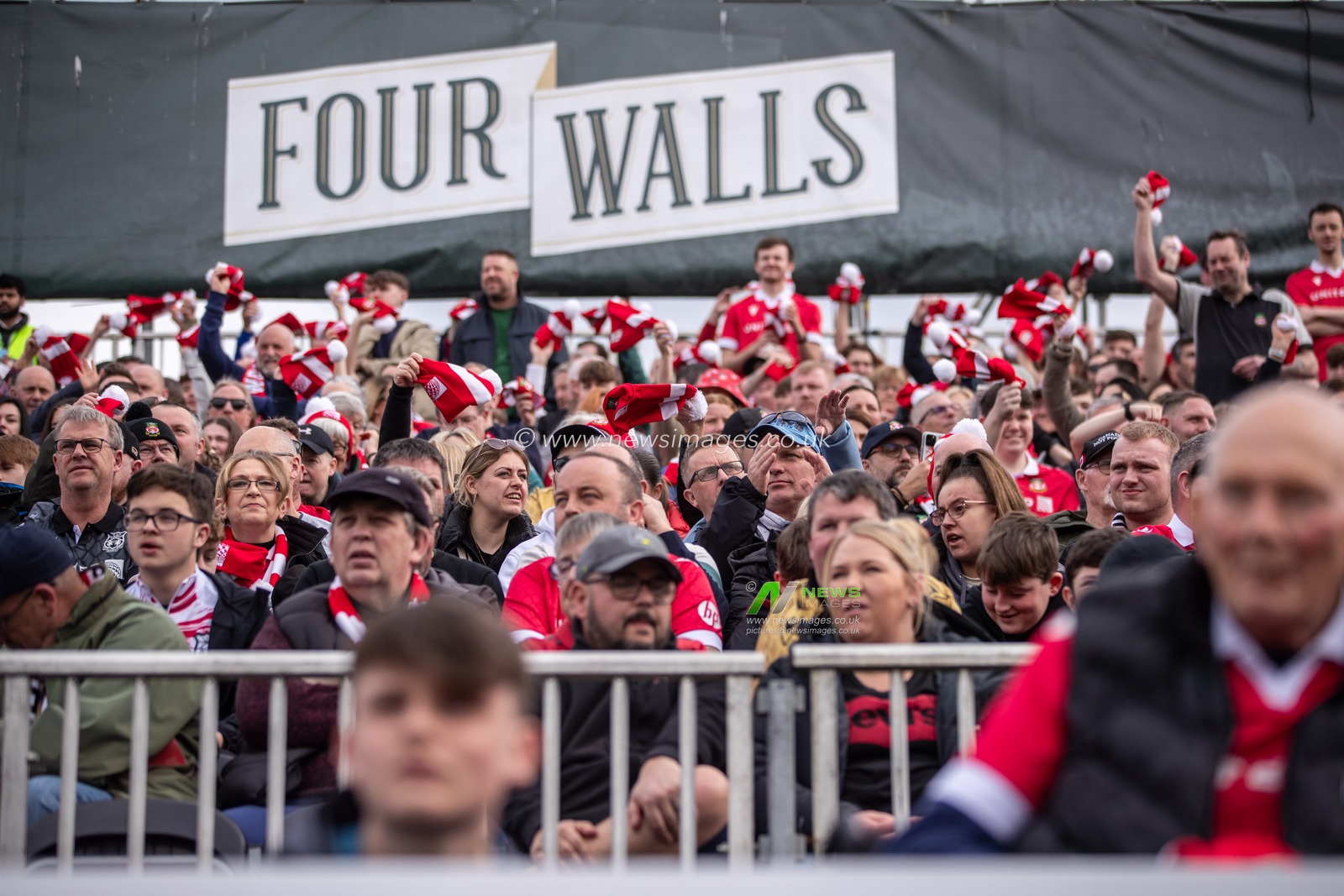 Wrexham fans during the Sky Bet League 1 match Wrexham vs Stockport County at SToK Cae Ras, Wrexham, United Kingdom, 22nd March 2025

(Photo by Nik Mesney/News Images)