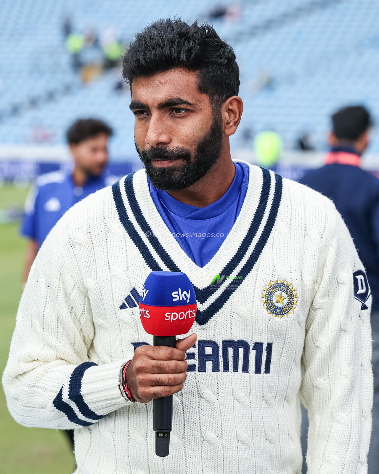 Jasprit Bumrah of India speaks to Sky Sports Cricket about day 3 during the 1st Rothesay Test Day 4 Match England v India at Headingley Cricket Ground, Leeds, United Kingdom, 23rd June 2025

(Photo by Mark Cosgrove/News Images)