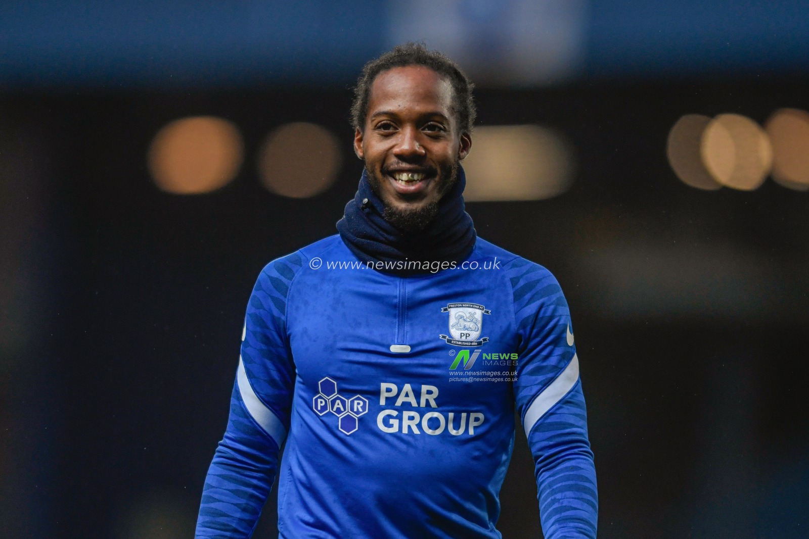 Daniel Johnson #11 of Preston North End warming up before the game