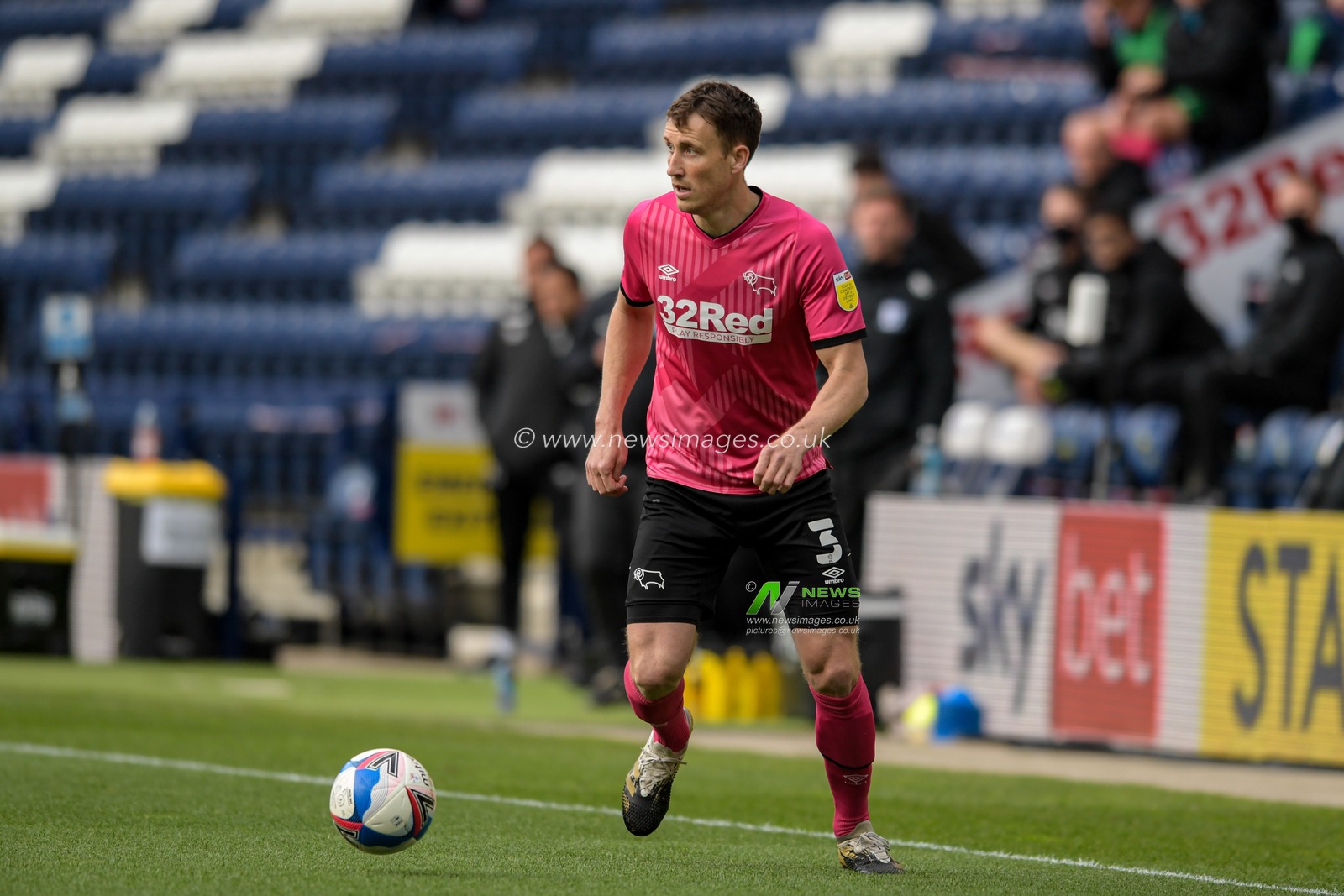 Craig Forsyth #3 of Derby County in action during the game