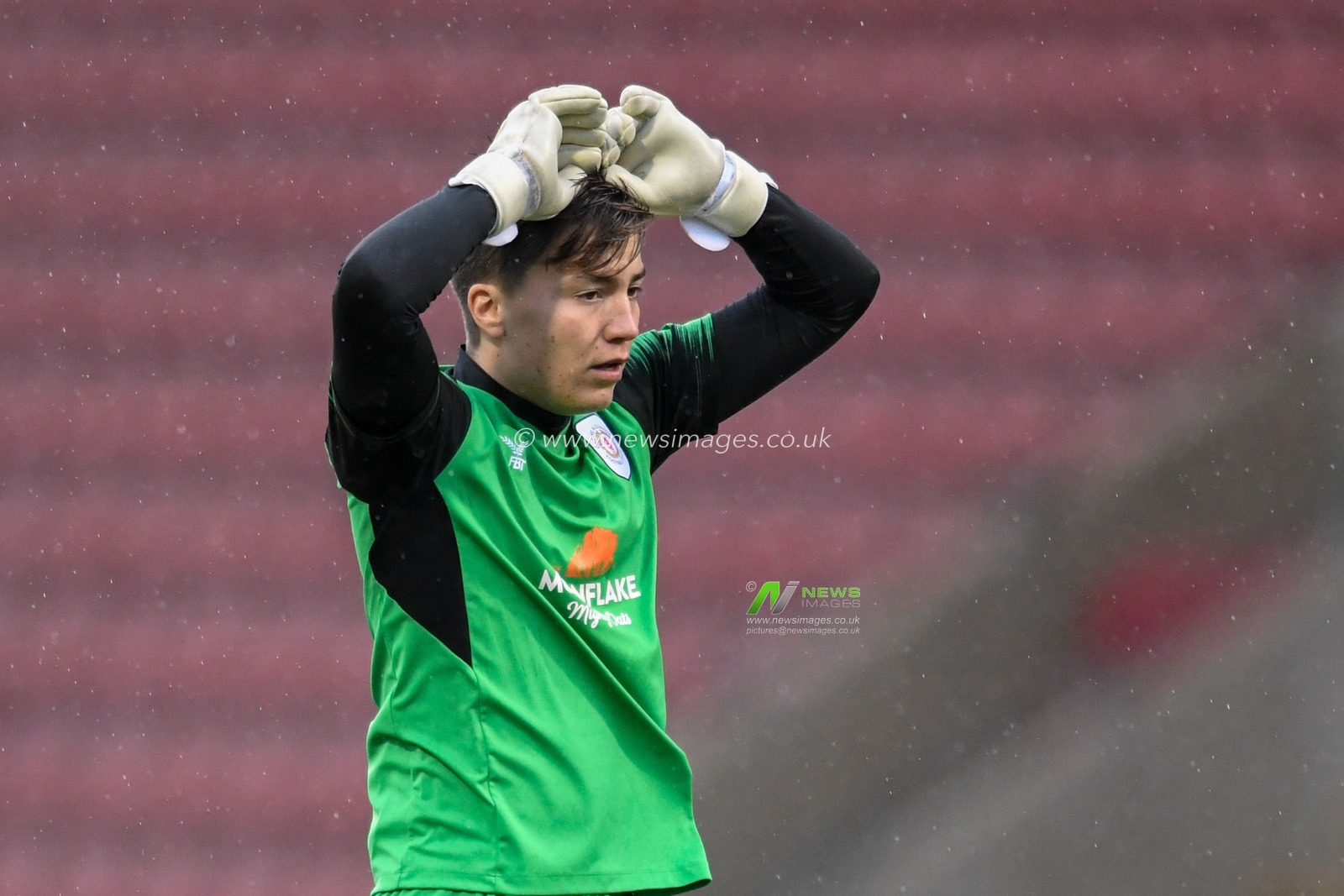 Will Jaaskelainen #1 of Crewe Alexandra in action during the game