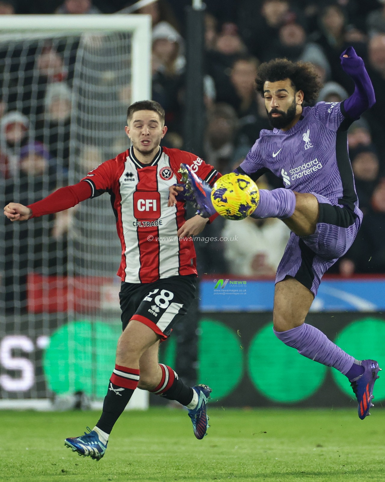 Mohamed Salah #11 of Liverpool controls the ball during the Premier League match Sheffield United vs Liverpool at Bramall Lane, Sheffield, United Kingdom, 6th December 2023

(Photo by Mark Cosgrove/News Images)