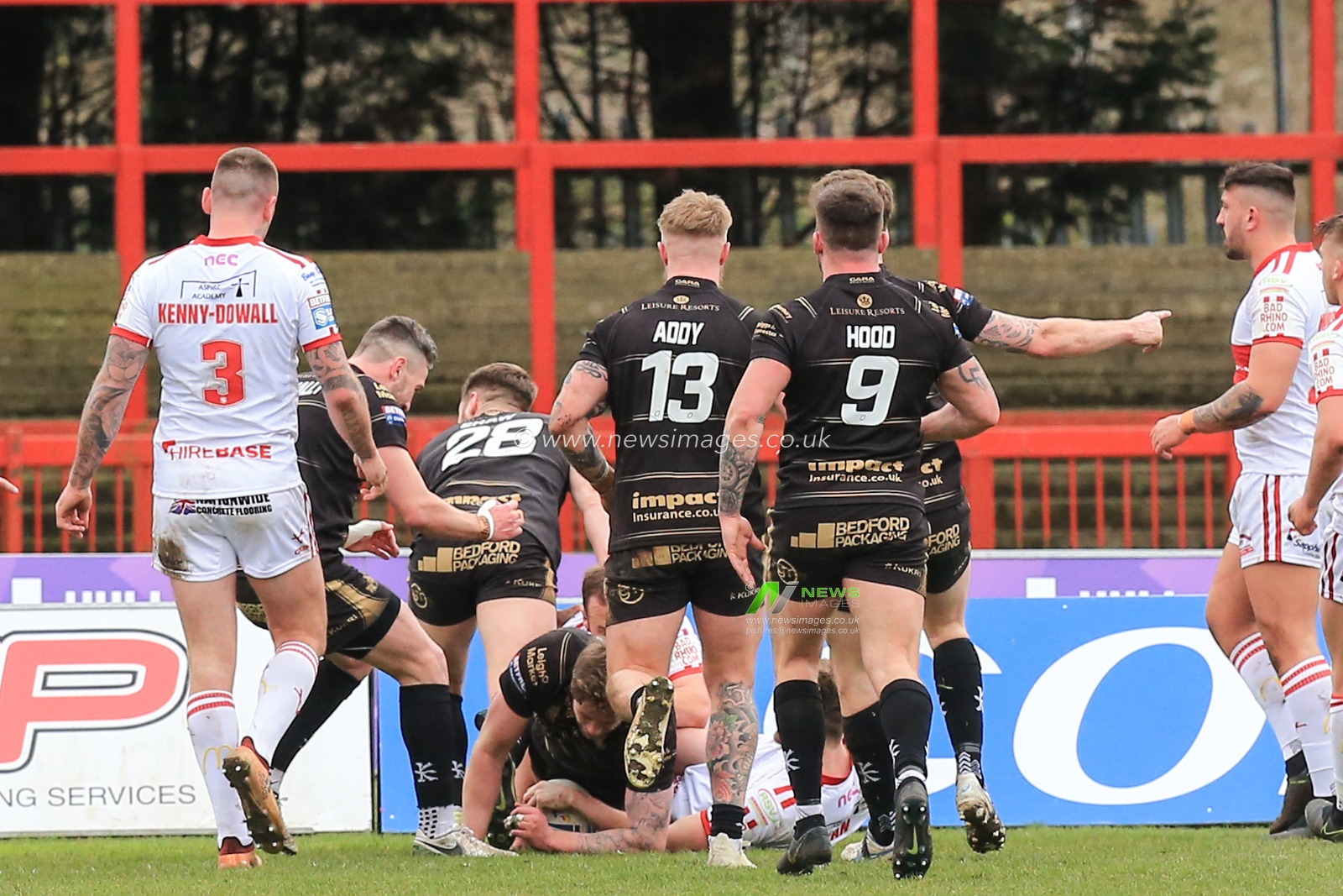 15th March 2020, Hull College Craven Park, Kingston upon Hull, England; Coral Challenge Cup, Round 5, Hull KR v Leigh Centurions : , Ben Hellewell (11) of Leigh Centurions scores his try
