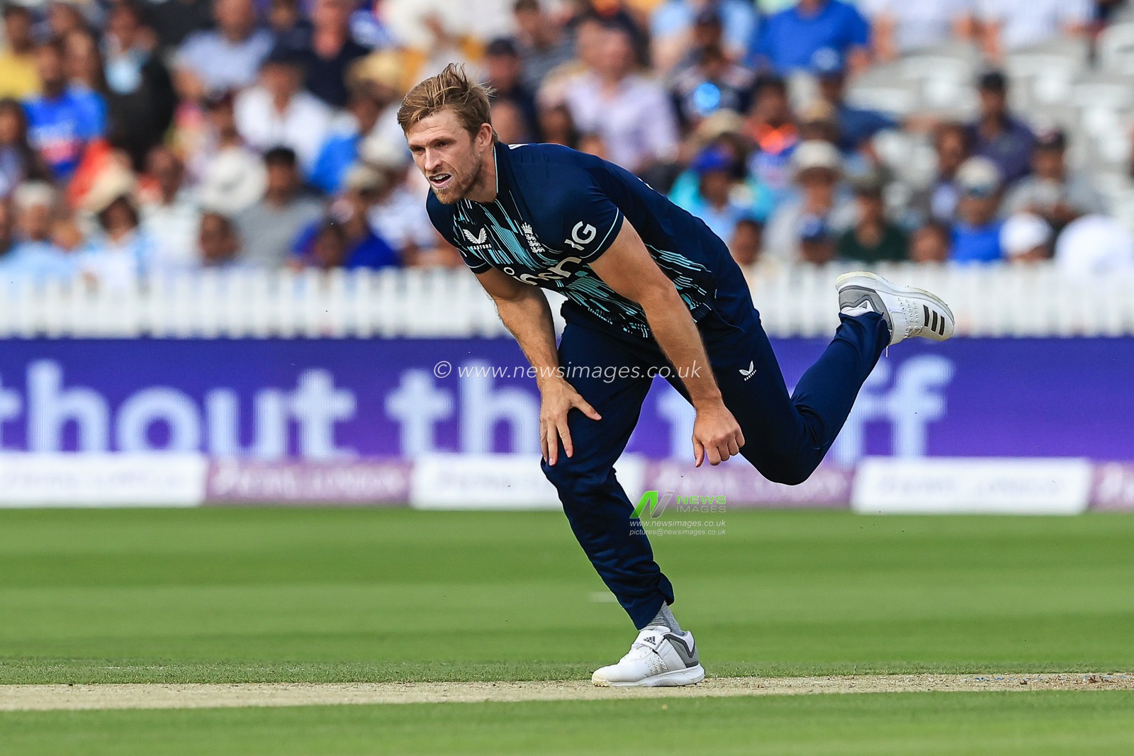 David Willey of England delivers the ball