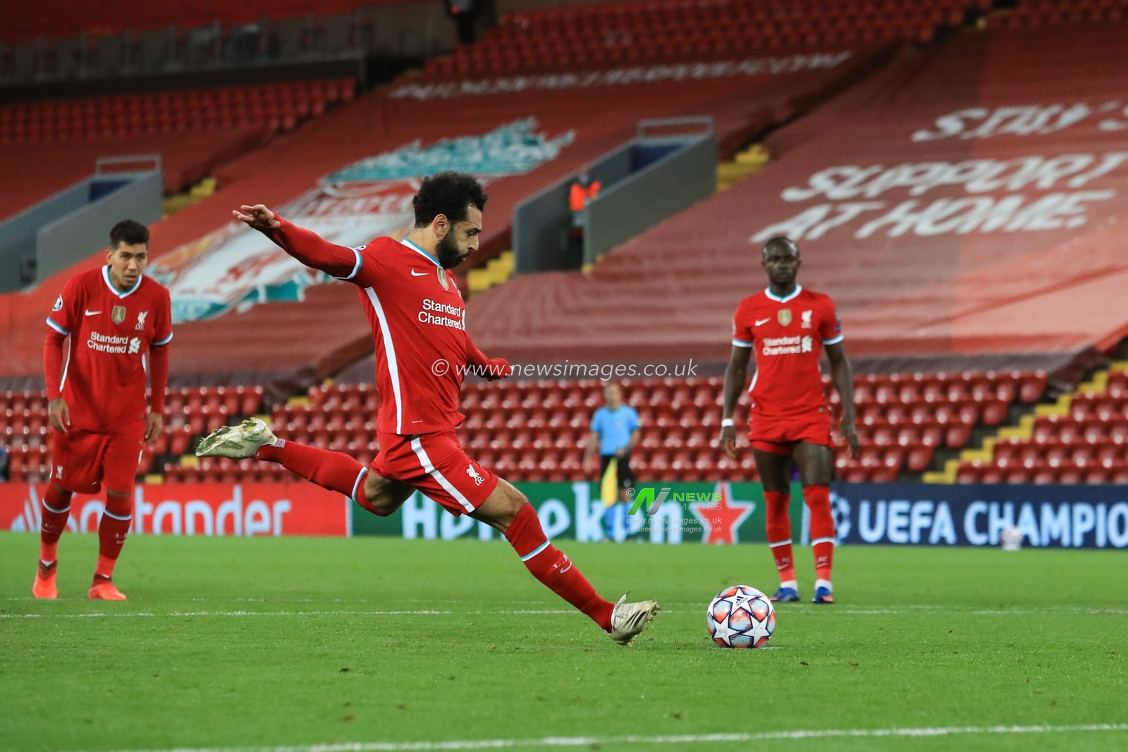 Mohamed Salah (11) of Liverpool scores a penalty making it 2-0